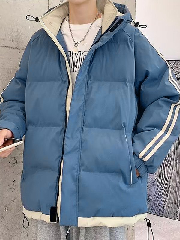 Wattierte Jacke mit Seitenstreifen und Kapuze für Herren-1