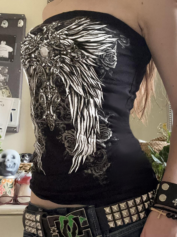 Bandeau-Top mit Flügel-Print zur Personalisierung-3