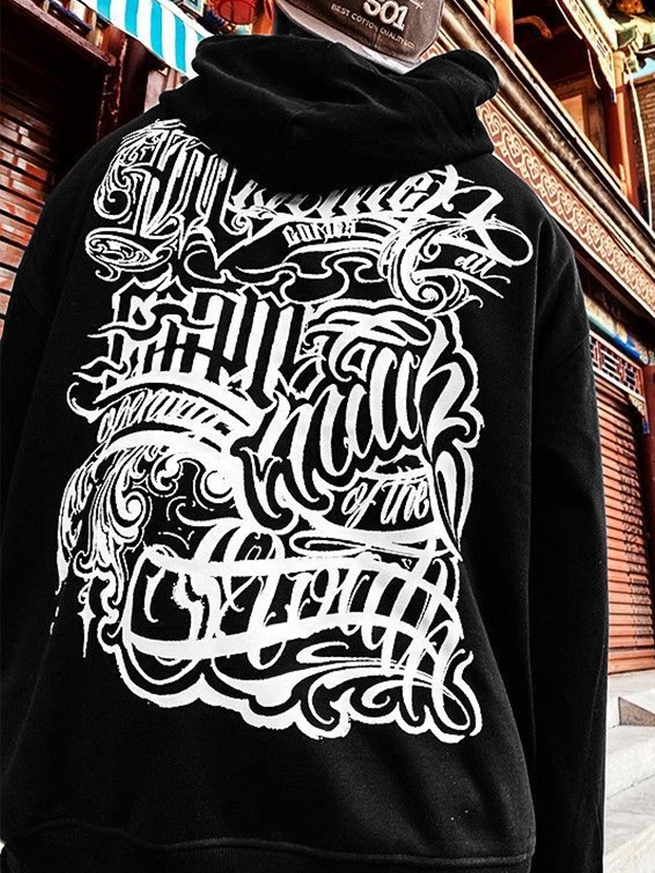 Übergroßer Kapuzenpullover mit Disorganized-Print für Herren-3