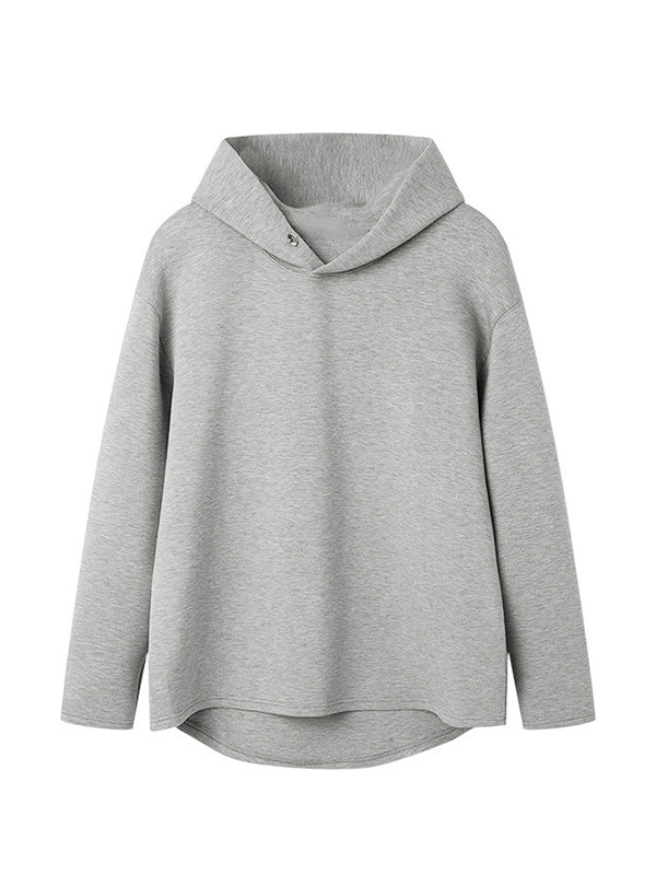 Vielseitiger, einfarbiger, übergroßer Kapuzenpullover für Herren-3